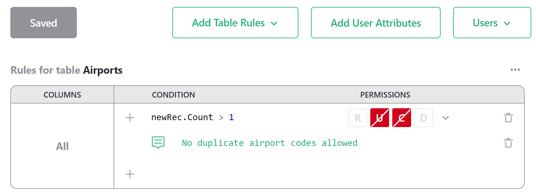 Duplicate rule